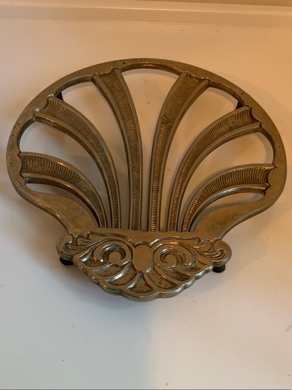 Ornate Shell Wall Accent in Metallic Gold
